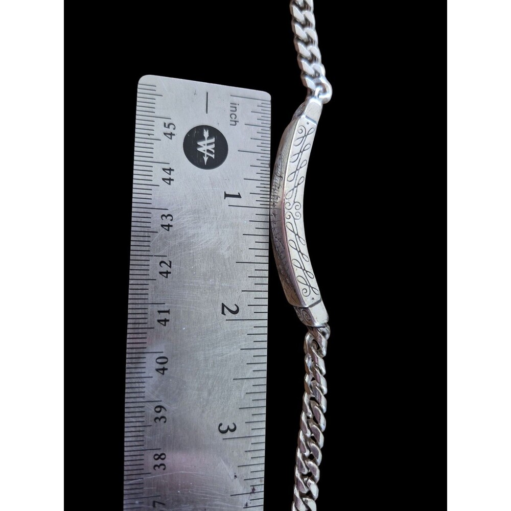 Brighton Friends 7 To 8 Inch Bracelet ID Scroll Engraved Silver Plated. - Picture 4 of 4